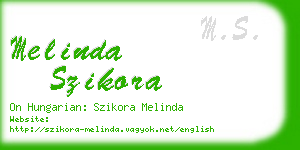 melinda szikora business card